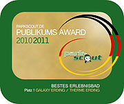 GALAXY ERDING gewinnt PARKSCOUT AWARD 2011 „Bestes Erlebnisbad“